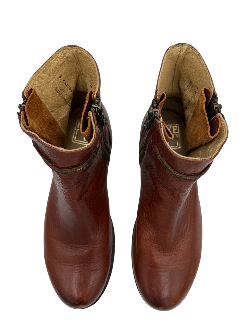 Frye Veronica Seam Leather Short Boots 8 Brown - Picture 8 of 16
